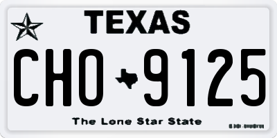 TX license plate CHO9125