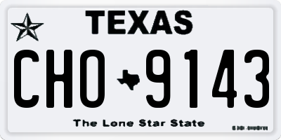 TX license plate CHO9143