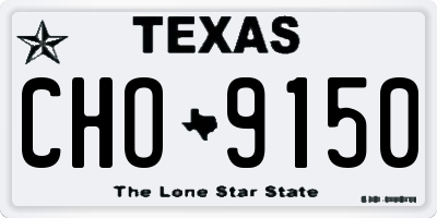 TX license plate CHO9150