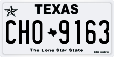 TX license plate CHO9163
