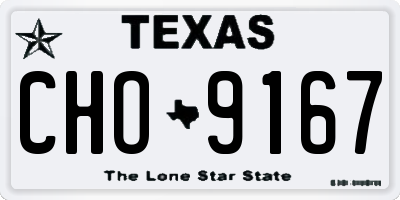 TX license plate CHO9167