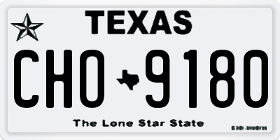 TX license plate CHO9180
