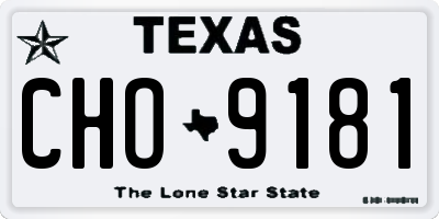 TX license plate CHO9181