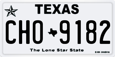 TX license plate CHO9182