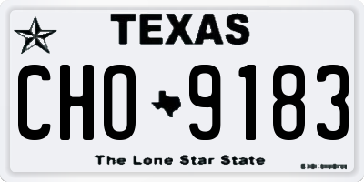 TX license plate CHO9183