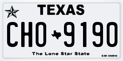 TX license plate CHO9190