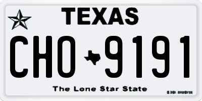 TX license plate CHO9191