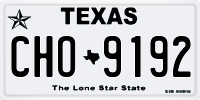 TX license plate CHO9192