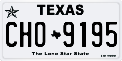 TX license plate CHO9195