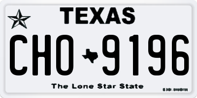 TX license plate CHO9196