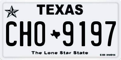 TX license plate CHO9197