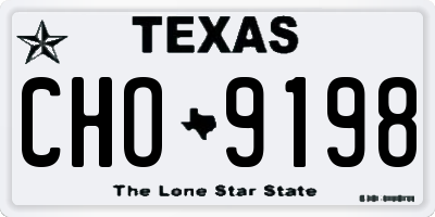 TX license plate CHO9198