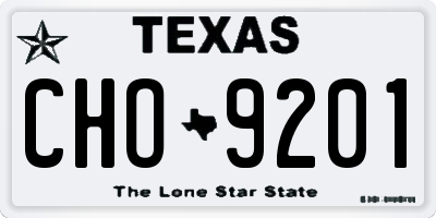 TX license plate CHO9201