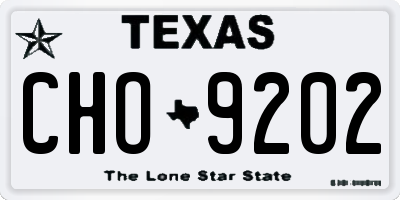 TX license plate CHO9202