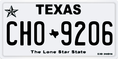 TX license plate CHO9206