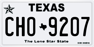 TX license plate CHO9207