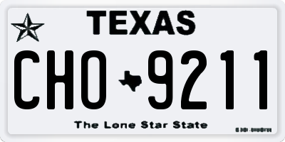 TX license plate CHO9211