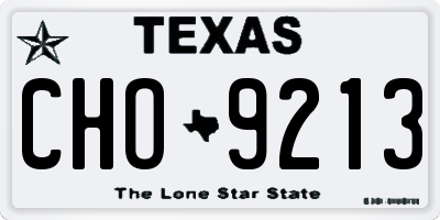 TX license plate CHO9213