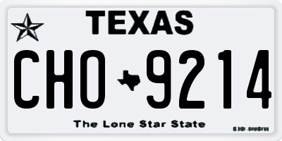 TX license plate CHO9214