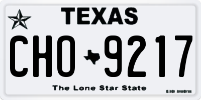 TX license plate CHO9217