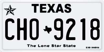 TX license plate CHO9218