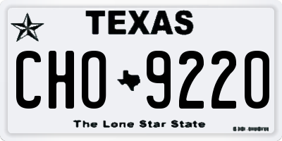TX license plate CHO9220
