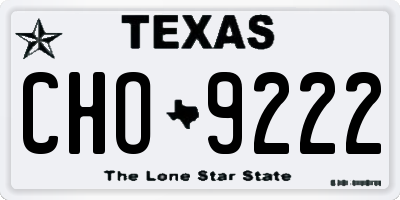 TX license plate CHO9222