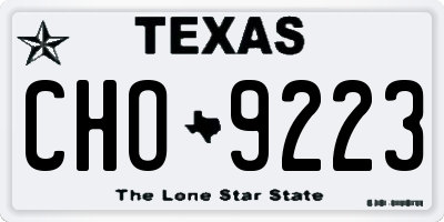 TX license plate CHO9223