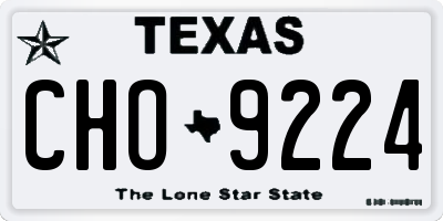 TX license plate CHO9224