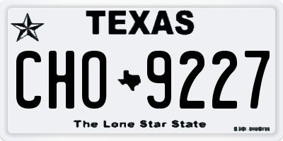 TX license plate CHO9227
