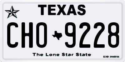 TX license plate CHO9228