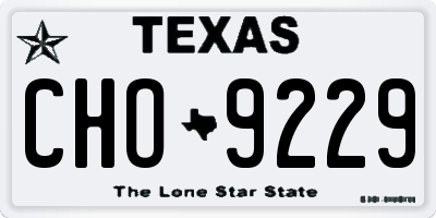 TX license plate CHO9229