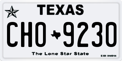 TX license plate CHO9230