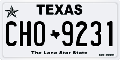 TX license plate CHO9231