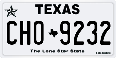 TX license plate CHO9232