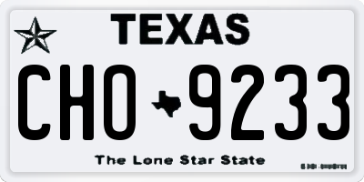 TX license plate CHO9233