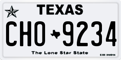 TX license plate CHO9234