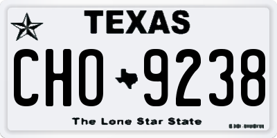 TX license plate CHO9238