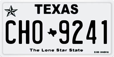 TX license plate CHO9241