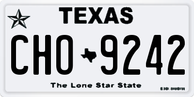 TX license plate CHO9242