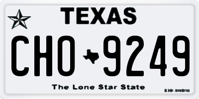 TX license plate CHO9249