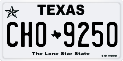 TX license plate CHO9250