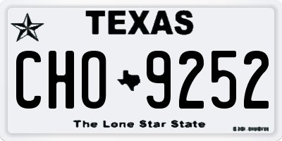 TX license plate CHO9252