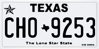 TX license plate CHO9253