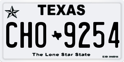 TX license plate CHO9254