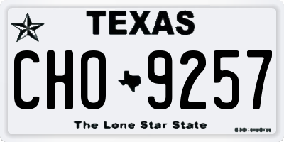 TX license plate CHO9257
