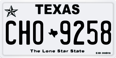 TX license plate CHO9258