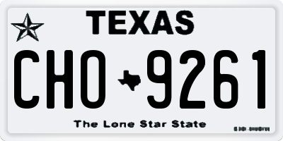 TX license plate CHO9261