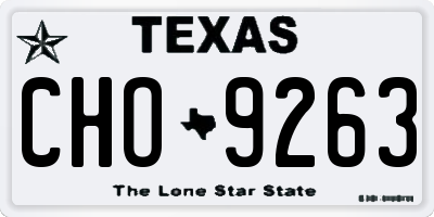 TX license plate CHO9263