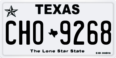 TX license plate CHO9268